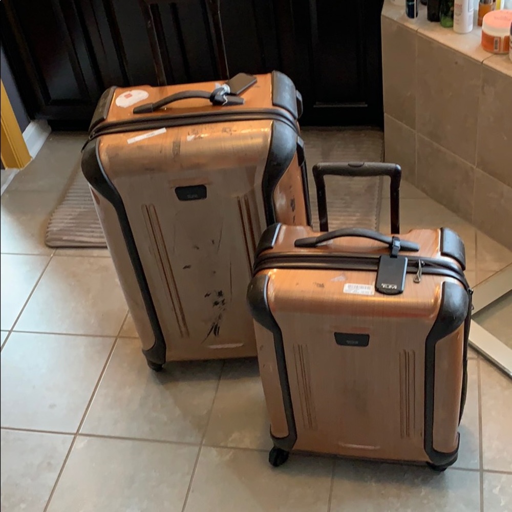 2 piece Tumi Luggage (marks will wipe off)